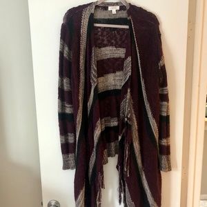 Nordstrom Maroon Grey and Black Sweater